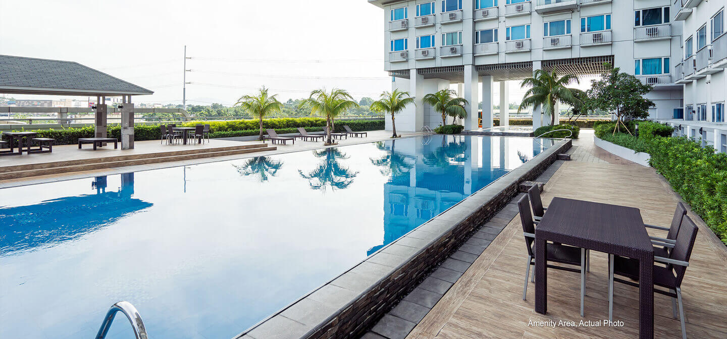 outdoor pool with outdoor furnitures